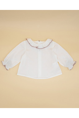 BLUSA PERCAL CRUDA CUELLO...