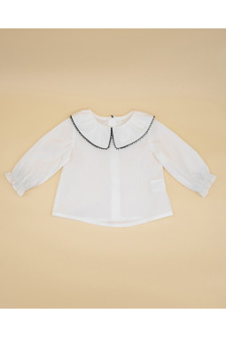 BLUSA PERCAL CRUDO CUELLO...