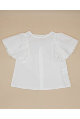 BLUSA PERCAL DETALLE GUIPUR...